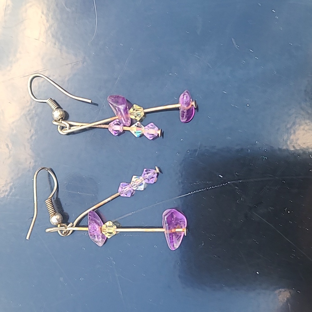 Purple amethyst earrings
